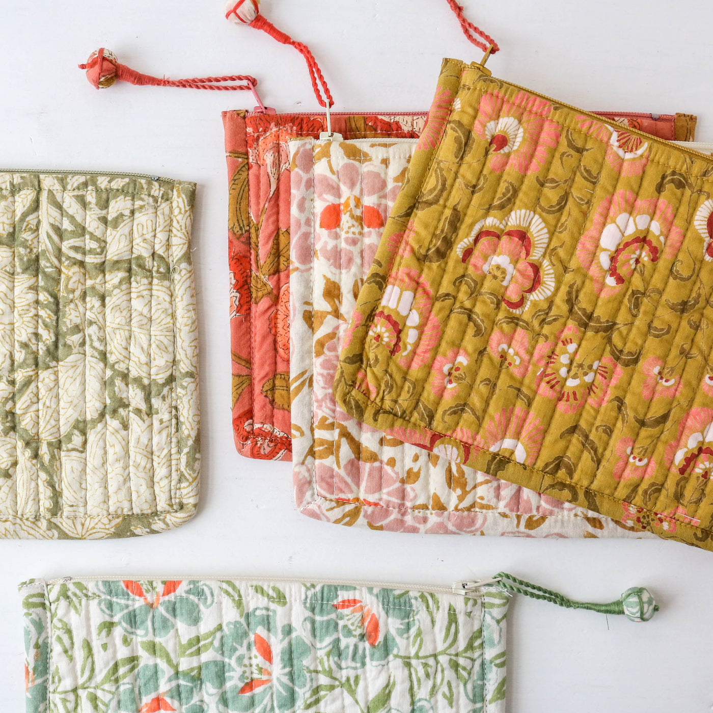 Quilted Cotton Zip Pouch
