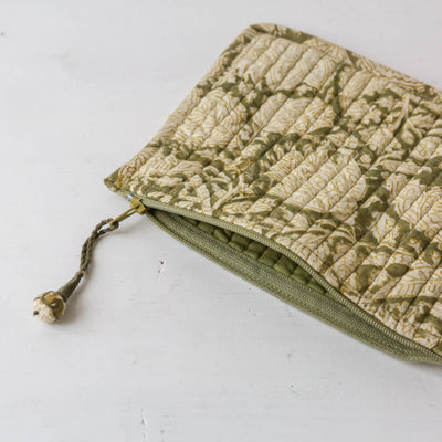 Quilted Cotton Zip Pouch