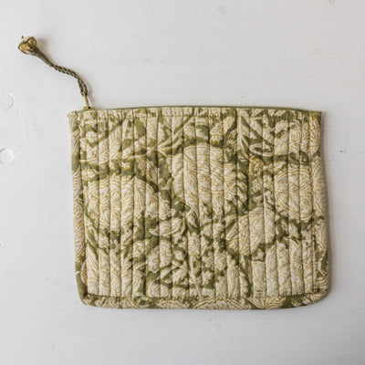 Quilted Cotton Zip Pouch
