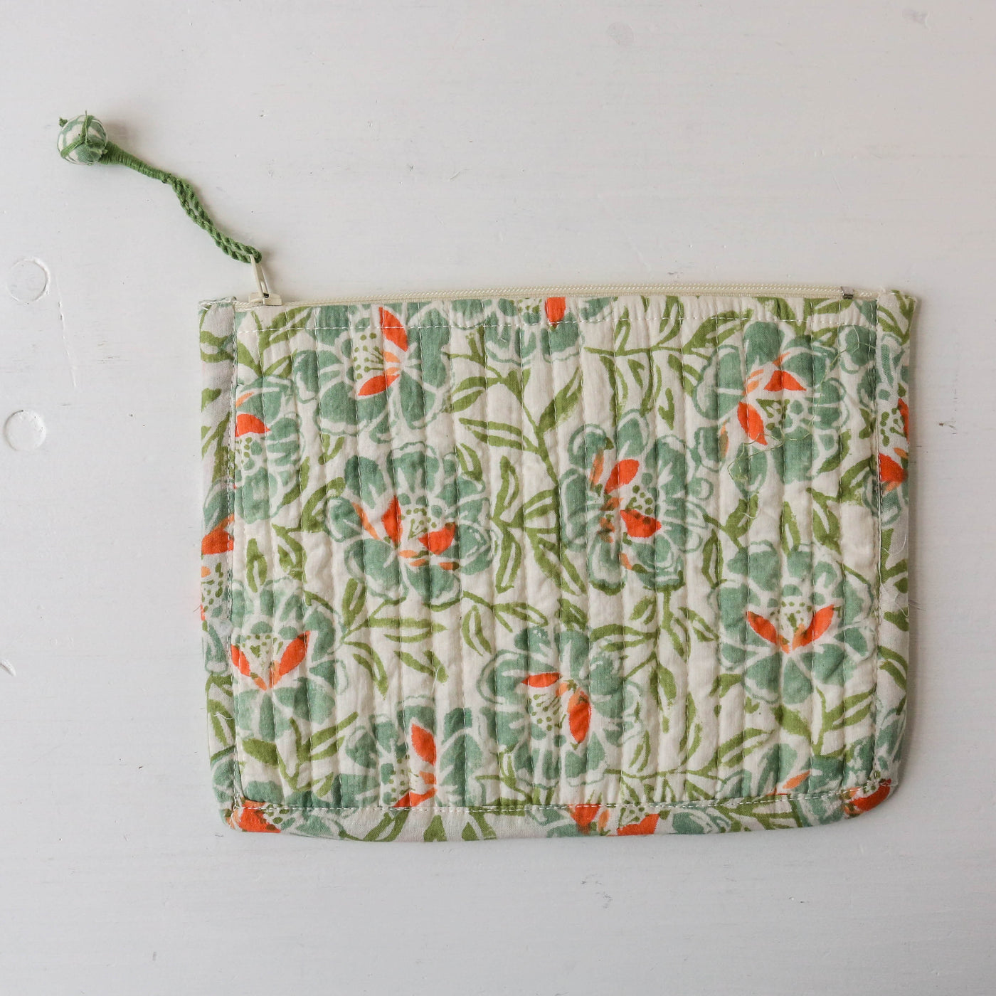 Quilted Cotton Zip Pouch