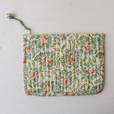 Quilted Cotton Zip Pouch