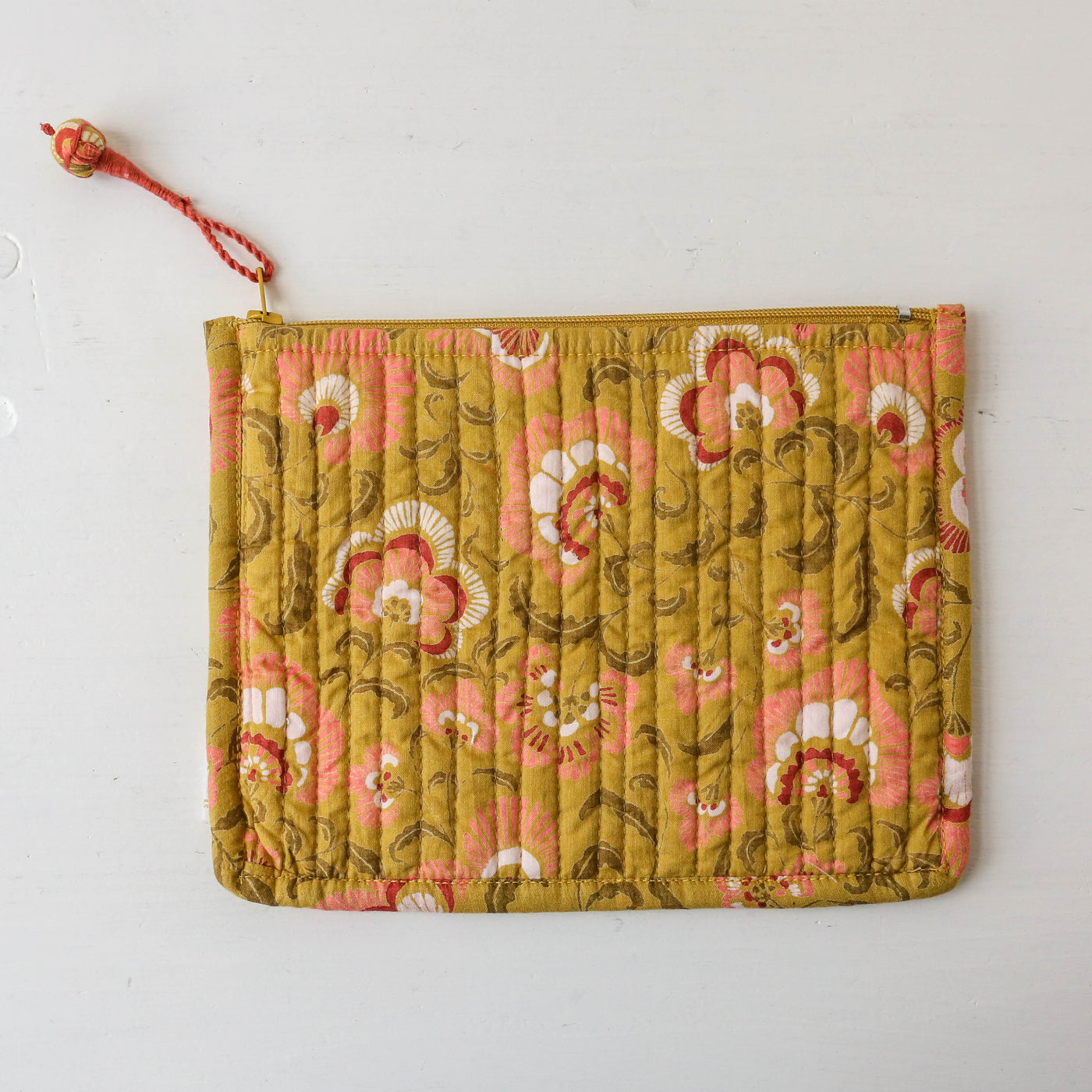 Quilted Cotton Zip Pouch