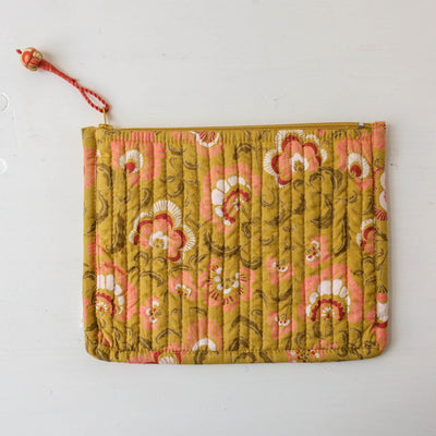 Quilted Cotton Zip Pouch