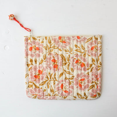 Quilted Cotton Zip Pouch