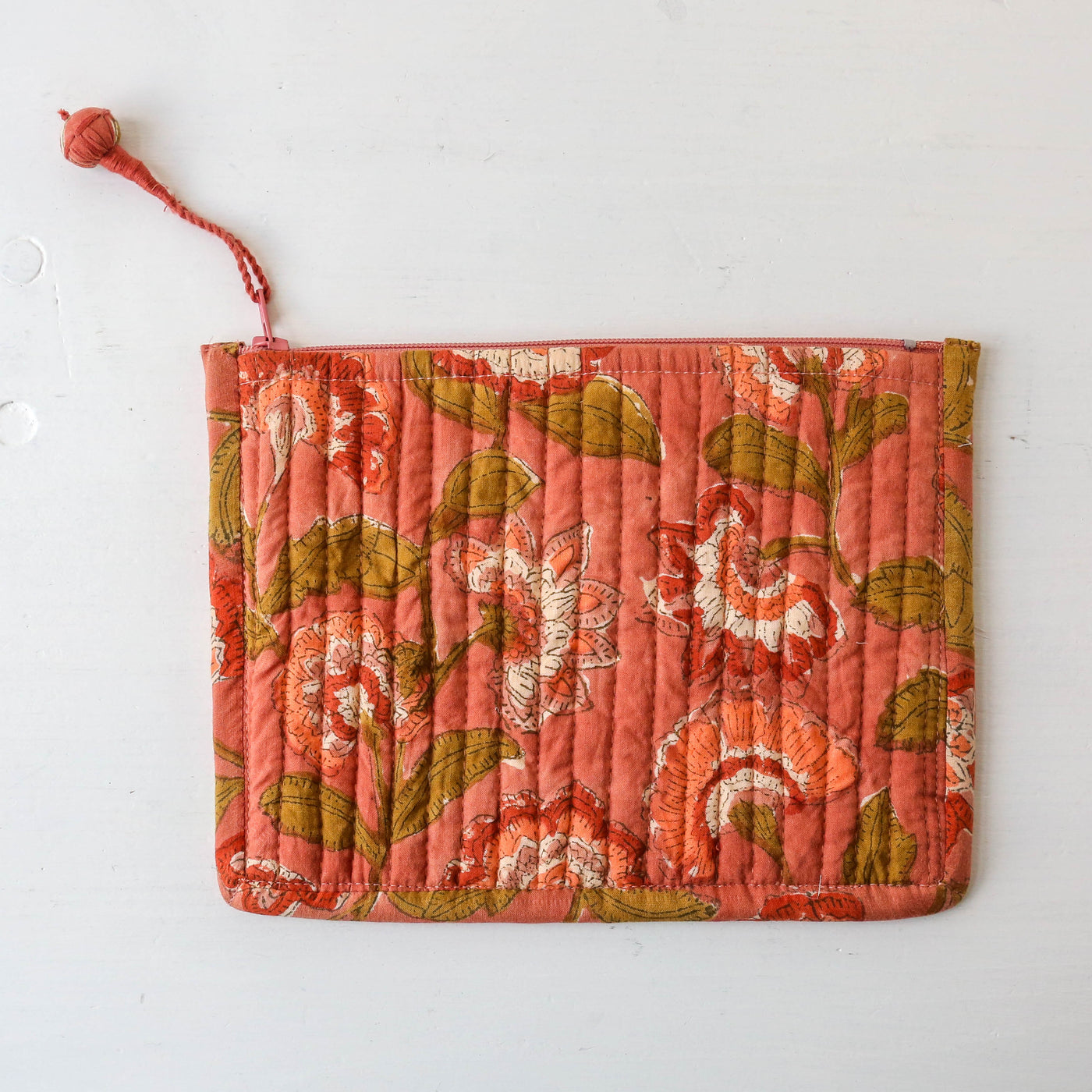 Quilted Cotton Zip Pouch