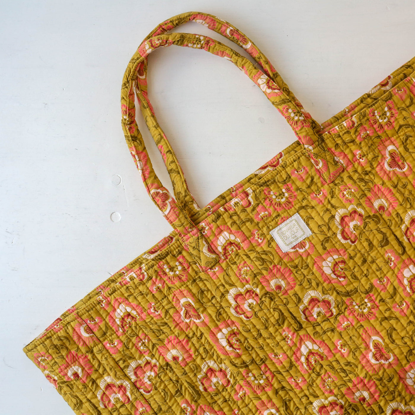 Quilted Cotton Large Shopper Bag