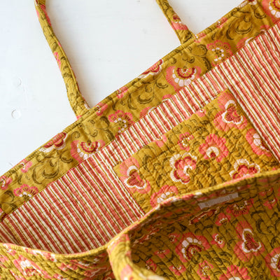 Quilted Cotton Large Shopper Bag