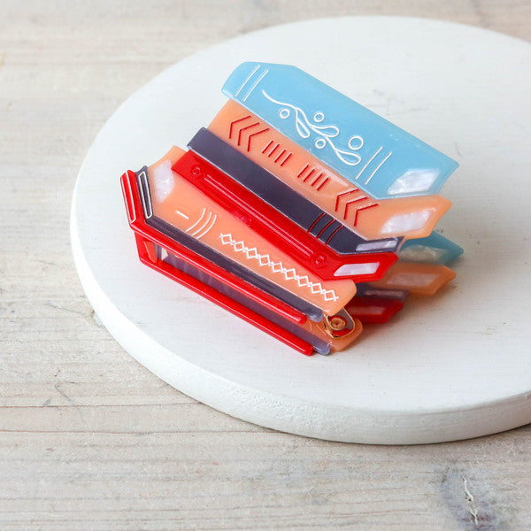Book Stack Hair Claw Clip