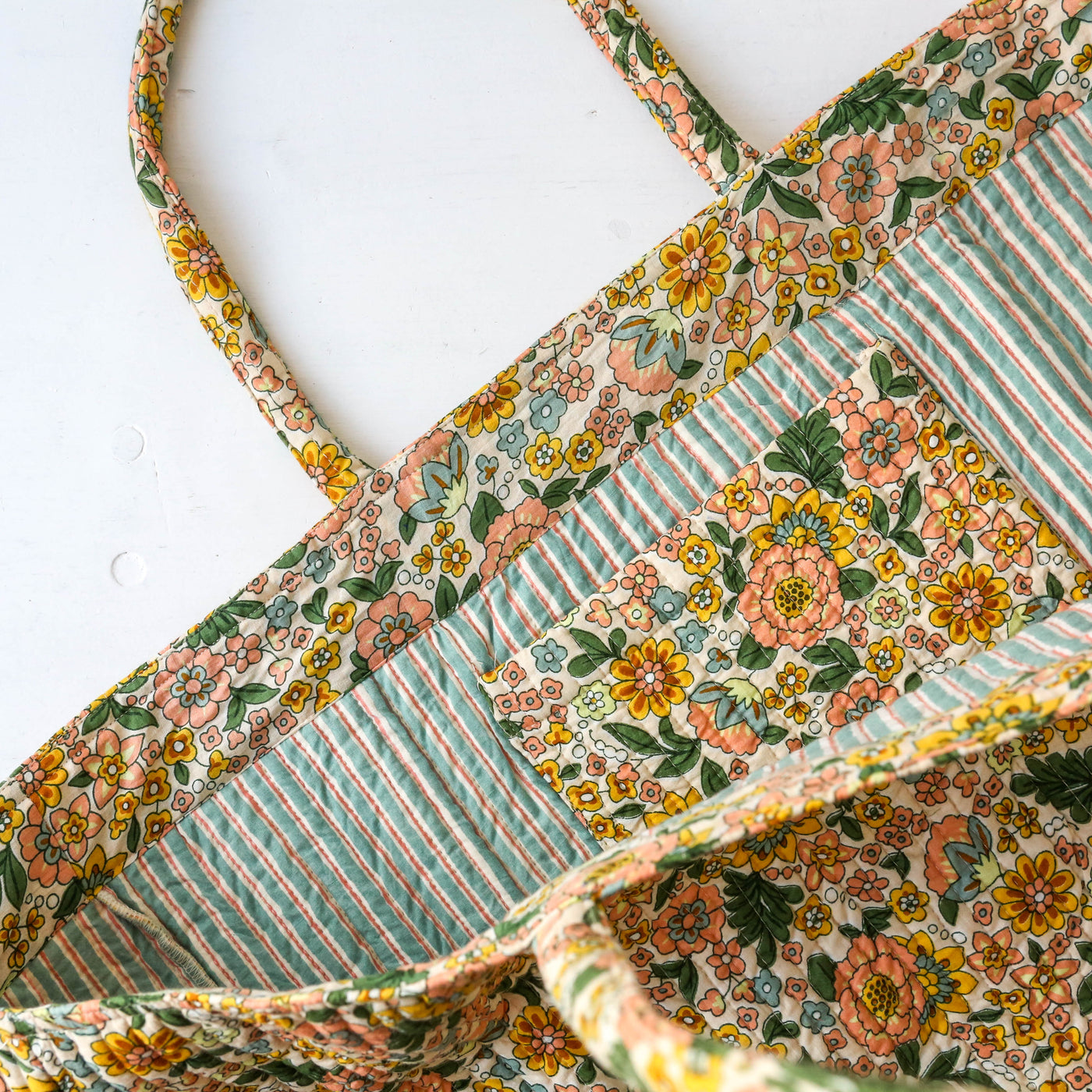 Quilted Cotton Large Shopper Bag