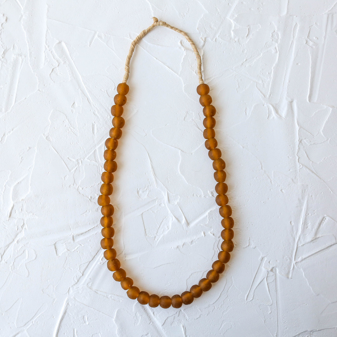 Recycled Glass Beads - 14mm Amber