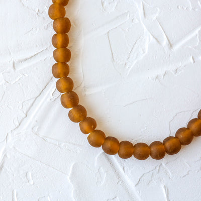 Recycled Glass Beads - 14mm Amber