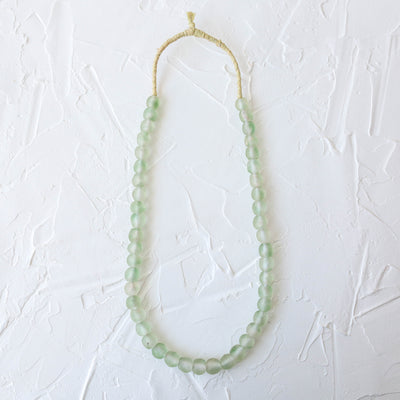 Recycled Glass Beads - 14mm Green Aqua