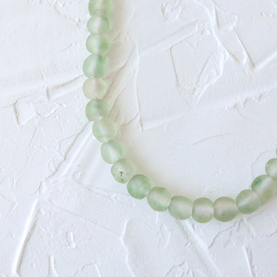 Recycled Glass Beads - 14mm Green Aqua