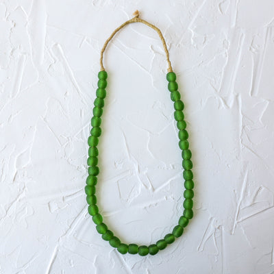 Recycled Glass Beads - 14mm Emerald Green