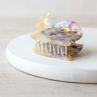 Hand Painted Cellulose Hair Claw - Tortoise Snail
