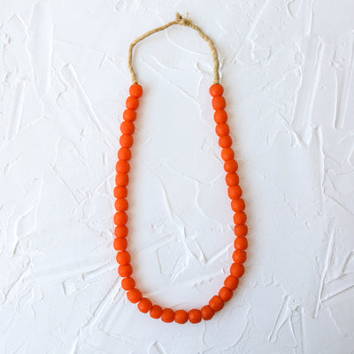 Recycled Glass Beads - 14mm Orange