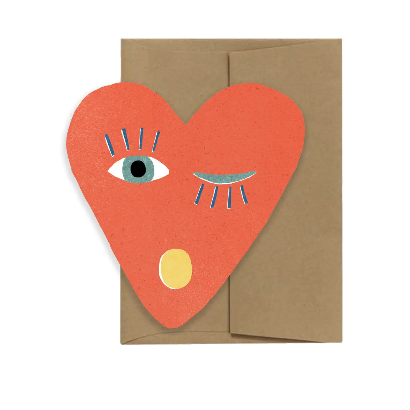 Heart Wink Die Cut Card