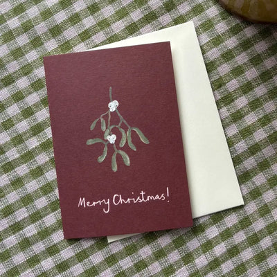 Hanging Mistletoe Christmas Mini Card