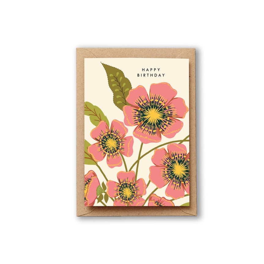 Happy Birthday Pink Bloom Card
