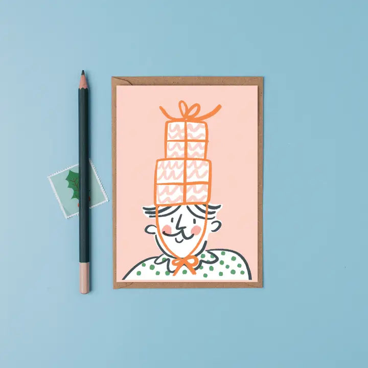 Present Hat Christmas Card