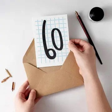 60th Birthday Grid Letterpress Card