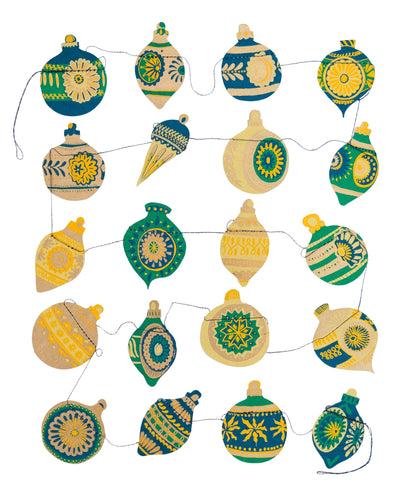 Christmas Ornaments Sewn Garland