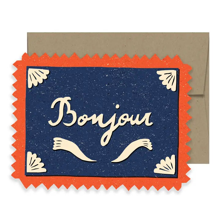 Bonjour Die Cut Card