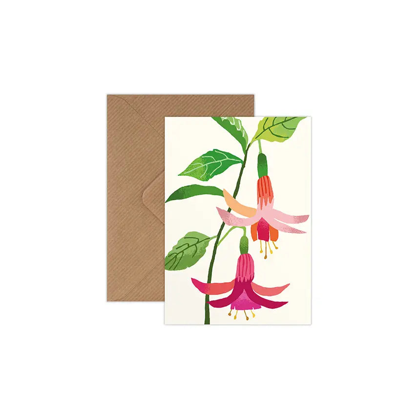 Fuchsia Mini Greetings Card by Brie Harrison