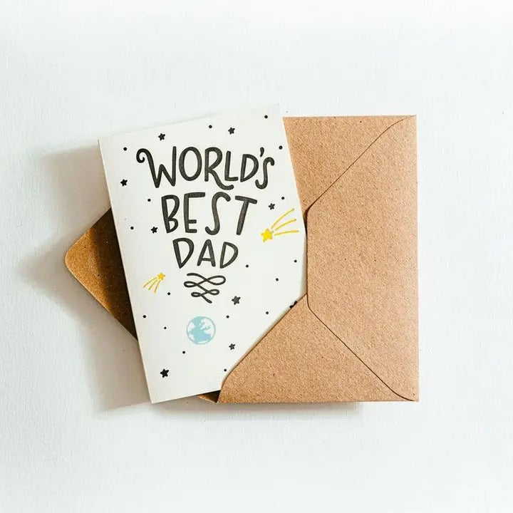 World's Best Dad Letterpress Card
