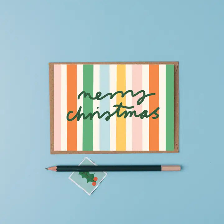 Merry Christmas Stripe Card