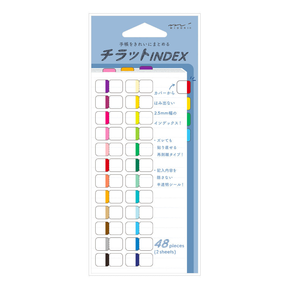 Midori Index Label Chiratto 24 Colours