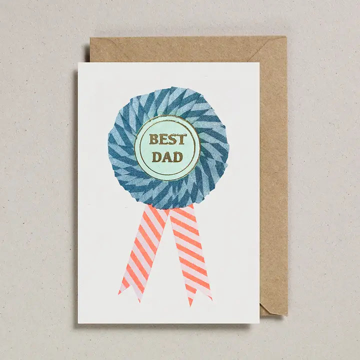 Best Dad Rosette Card