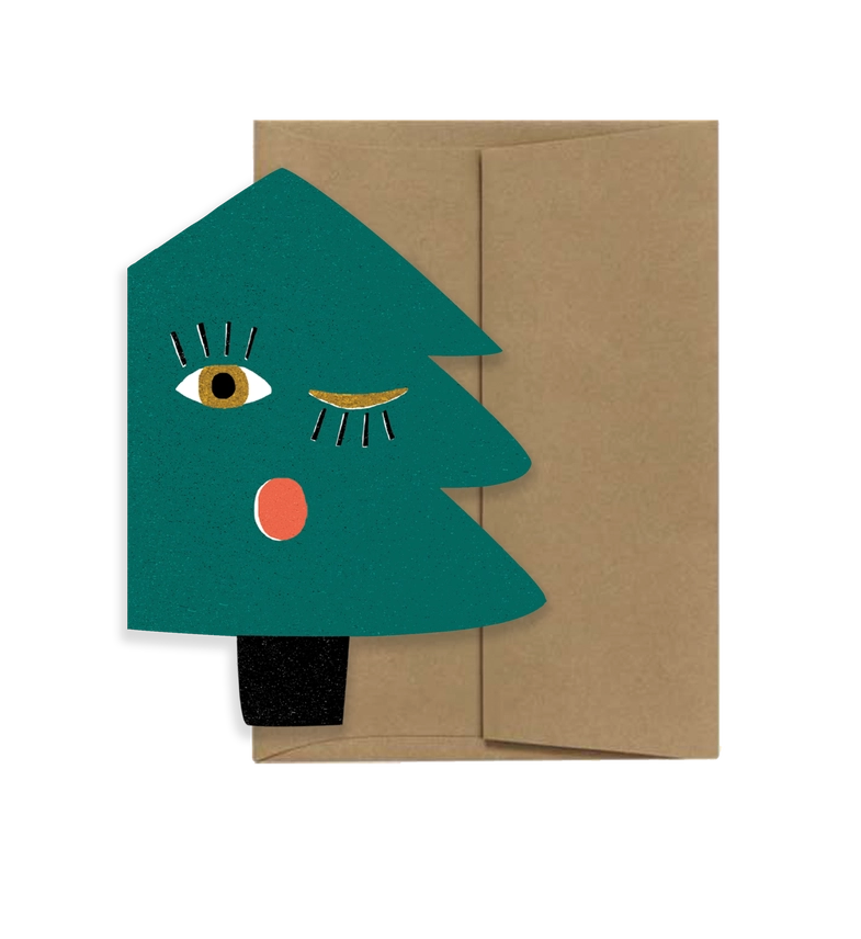 Tree Blink Die Cut Card