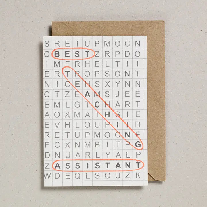 Best Teaching Assistant Word Search Card