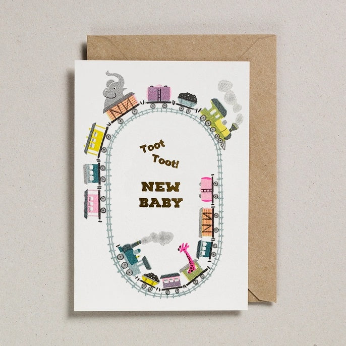 Toot Toot Train Baby Card