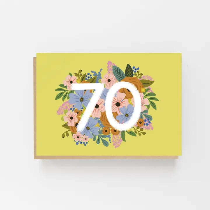 70th Floral Birthday Card