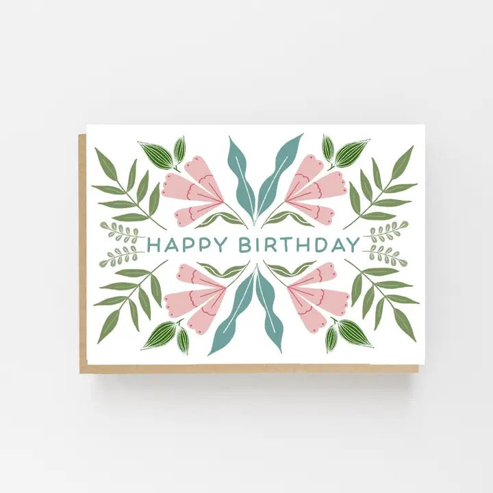 Floral Spring Happy Birthday Card