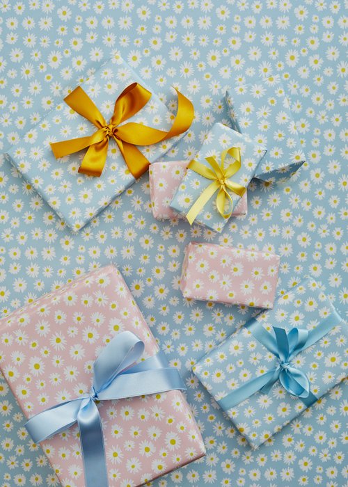 Blue Daisy Wrapping Paper
