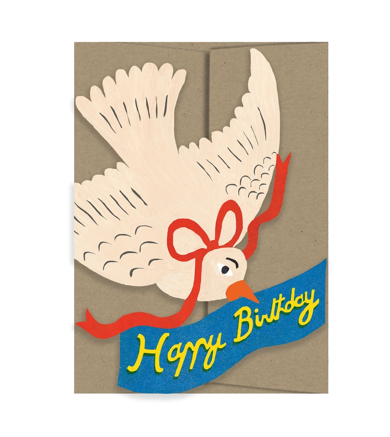 Happy Birthday Bird Die Cut Card