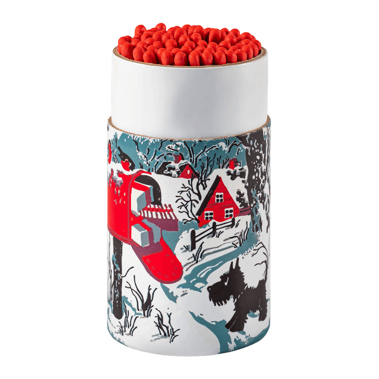 Snowy Letterbox Large Festive Cylinder Matches