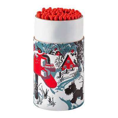 Snowy Letterbox Large Festive Cylinder Matches