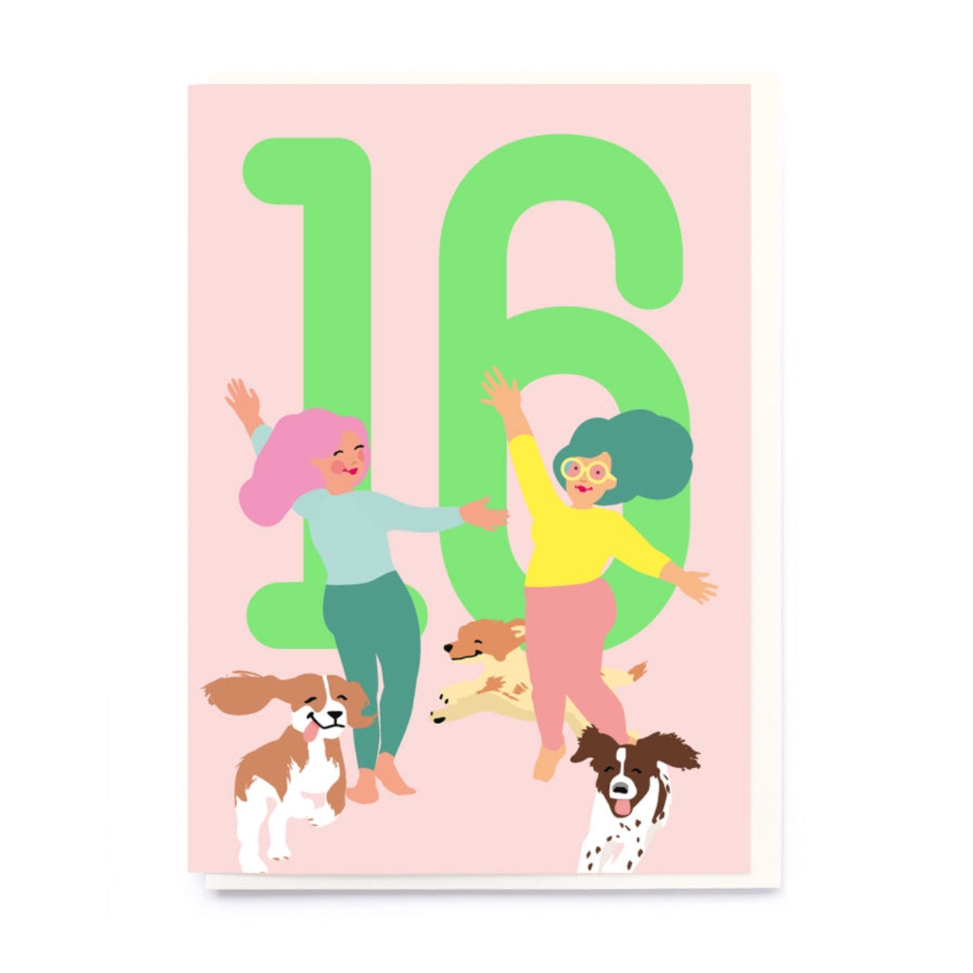 Age 16 Birthday with Dogs Card