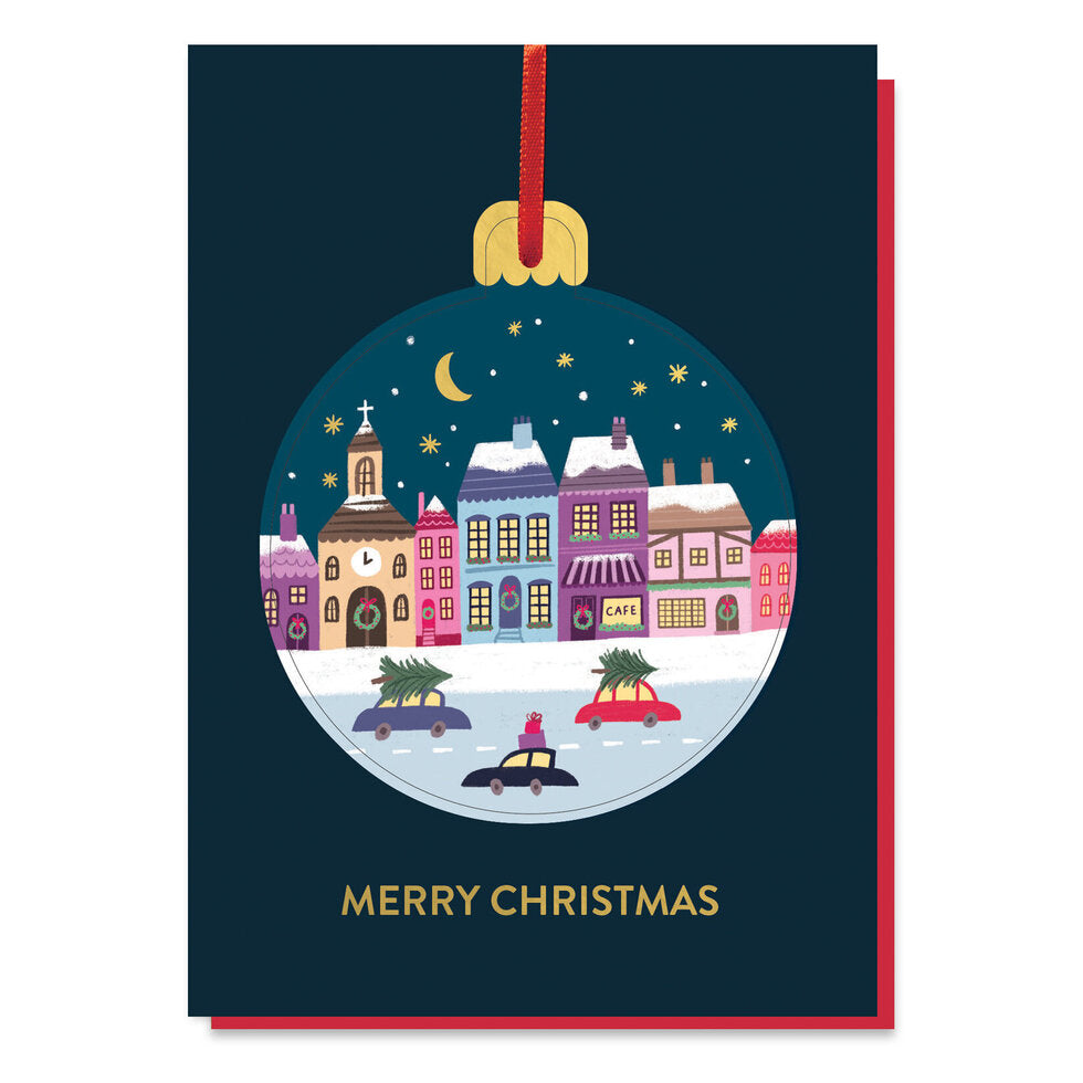 Christmas Town Pop-out Bauble Card