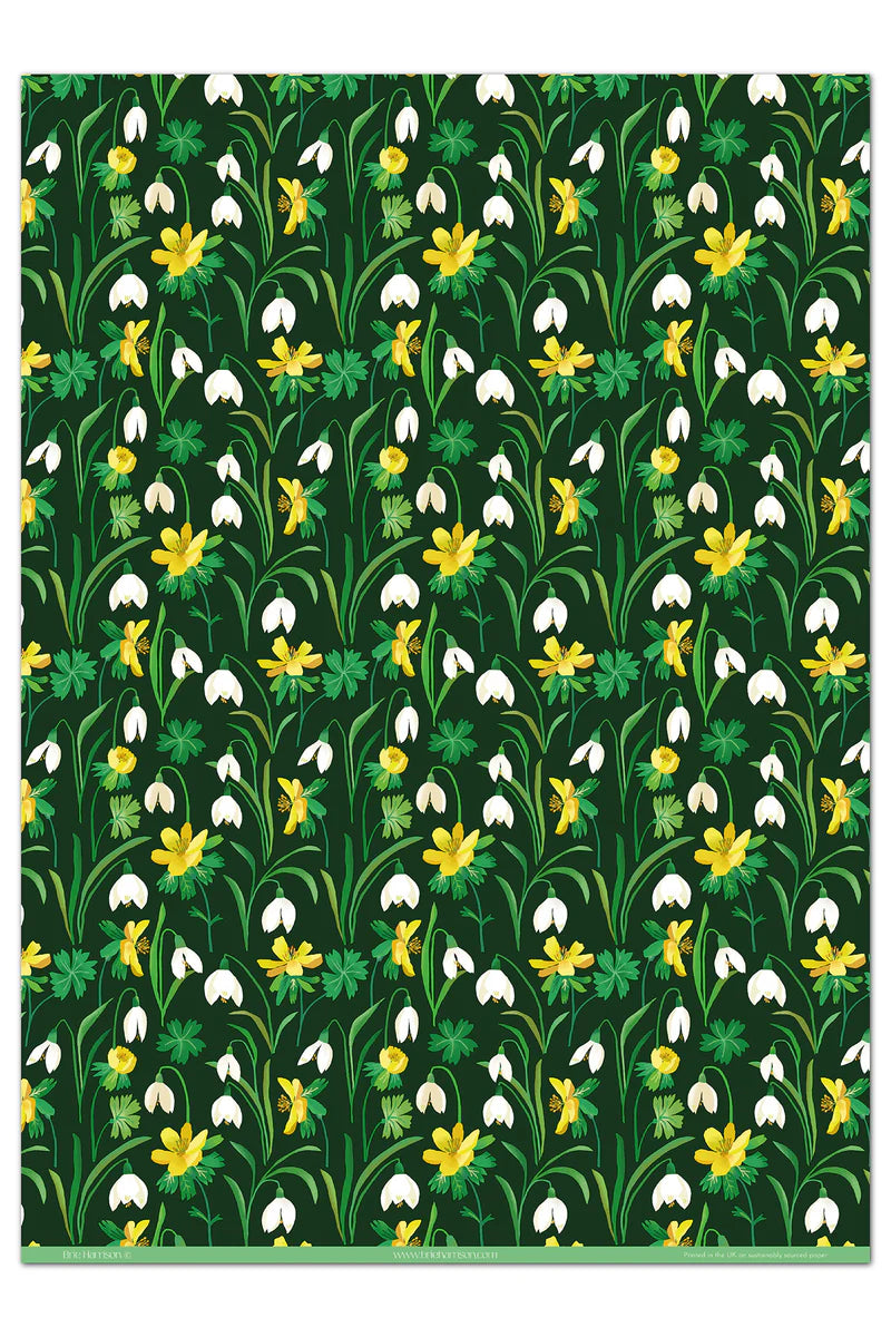 Snowdrops Wrapping Paper by Brie Harrison