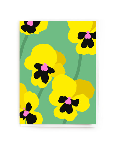 Yellow Pansies Mini Card