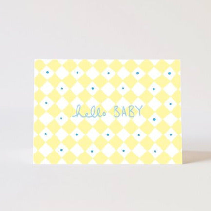 Yellow Hello Baby Card
