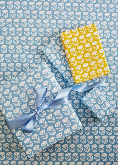 Blue Tulip Wrapping Paper