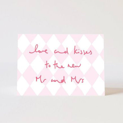 Mr & Mrs Kisses Wedding Card