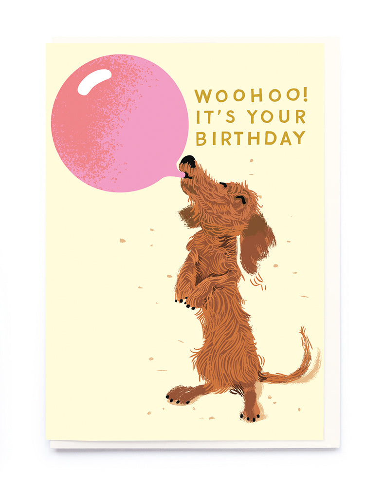 Dog Bubble Gum Birthday Card