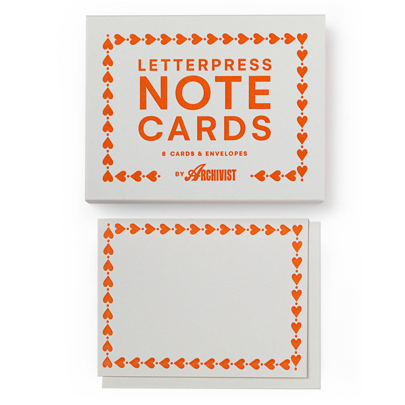Hearts Letterpress Notecards